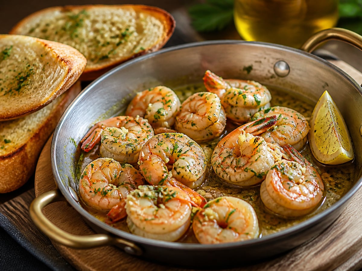 Scampi in Knoblauchsauce mit Kräutern